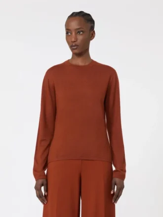 Camisola em fio de caxemira, terracota