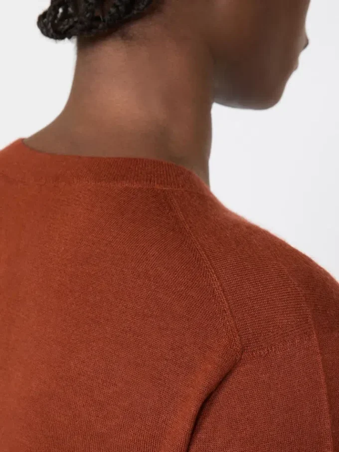 Camisola em fio de caxemira, terracota
