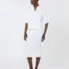 Vestido justo em fio de viscose elástico, branco óptico Vestido justo em fio de viscose elástico, branco óptico
