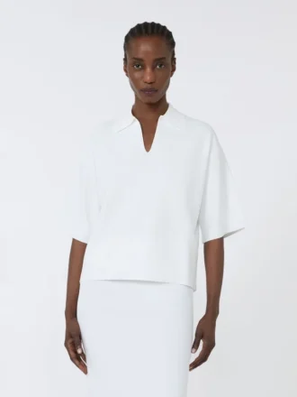 Camisola em fio de crepe de viscose, branco óptico