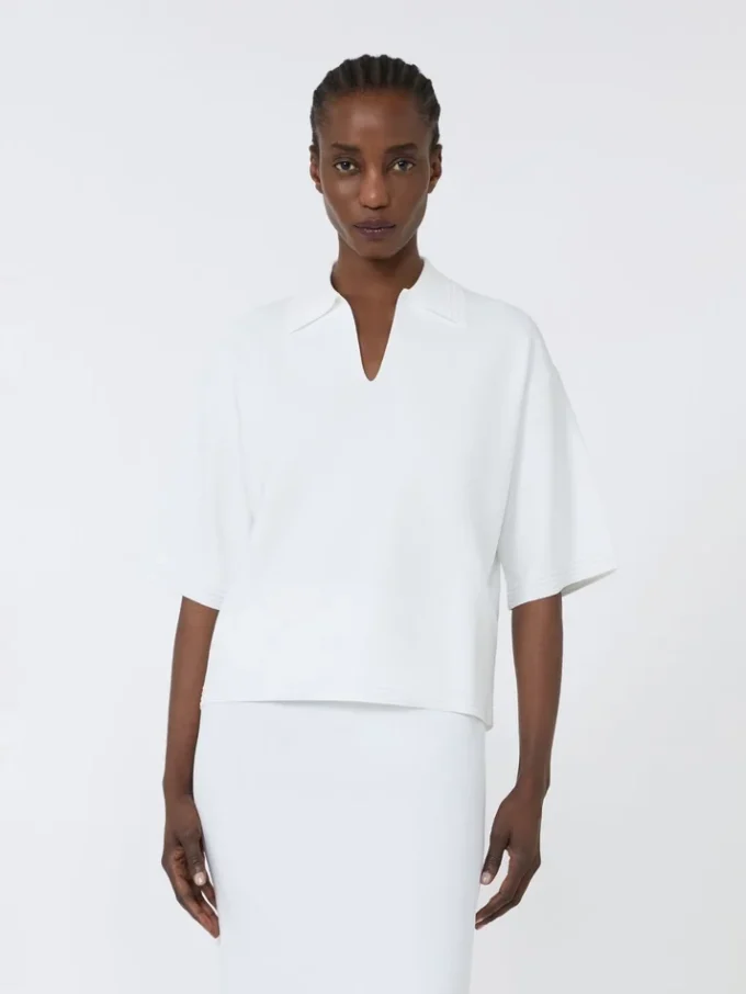 Camisola em fio de crepe de viscose, branco óptico Camisola em fio de crepe de viscose, branco óptico