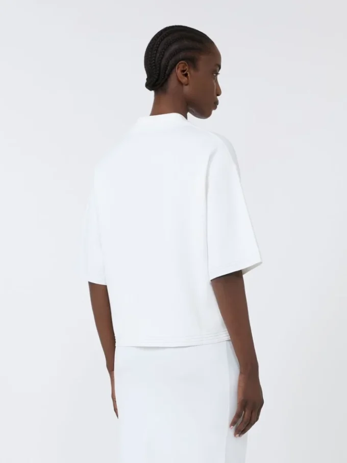 Camisola em fio de crepe de viscose, branco óptico Camisola em fio de crepe de viscose, branco óptico