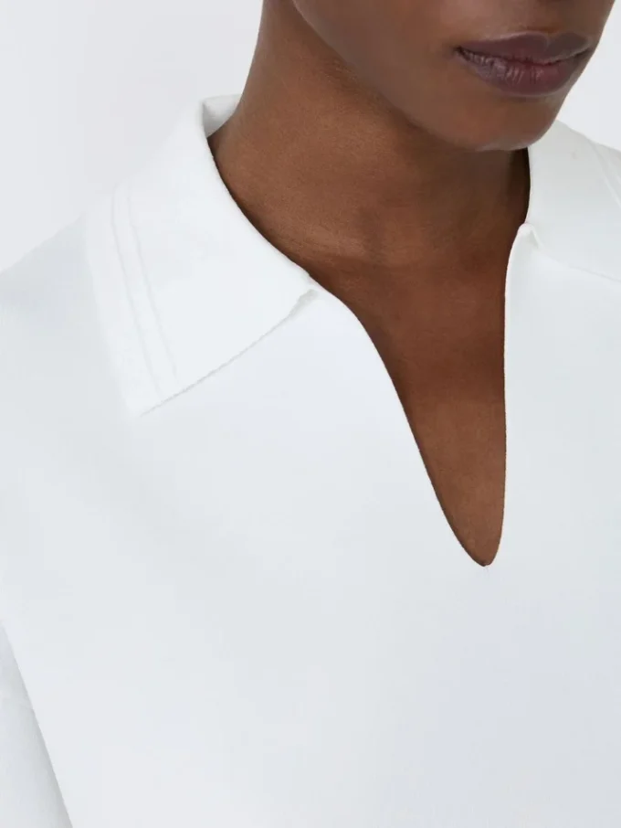 Camisola em fio de crepe de viscose, branco óptico Camisola em fio de crepe de viscose, branco óptico