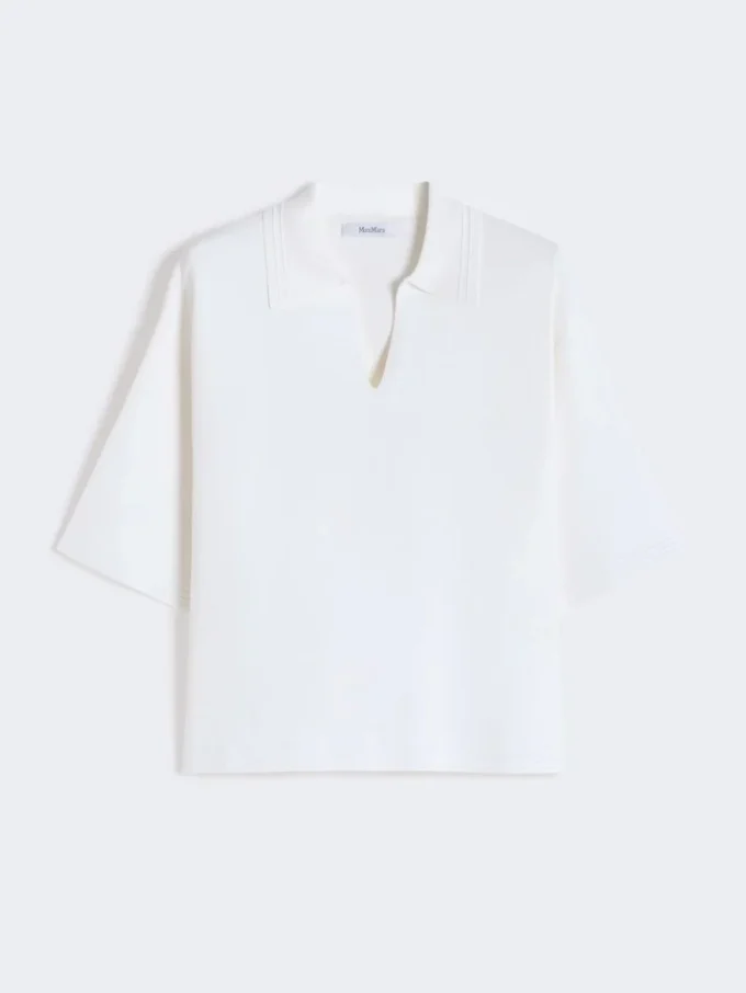 Camisola em fio de crepe de viscose, branco óptico Camisola em fio de crepe de viscose, branco óptico