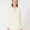 Camisola em fio de crepe de viscose, marfim Camisola em fio de crepe de viscose, marfim