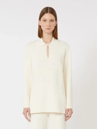 Camisola em fio de crepe de viscose, marfim Camisola em fio de crepe de viscose, marfim