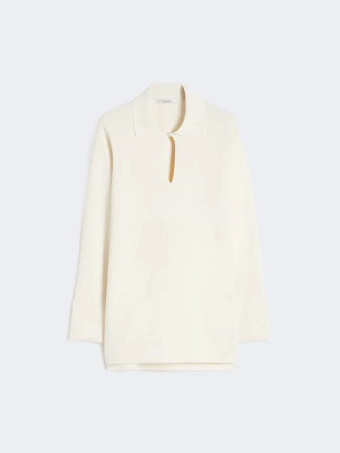 Camisola em fio de crepe de viscose, marfim Camisola em fio de crepe de viscose, marfim