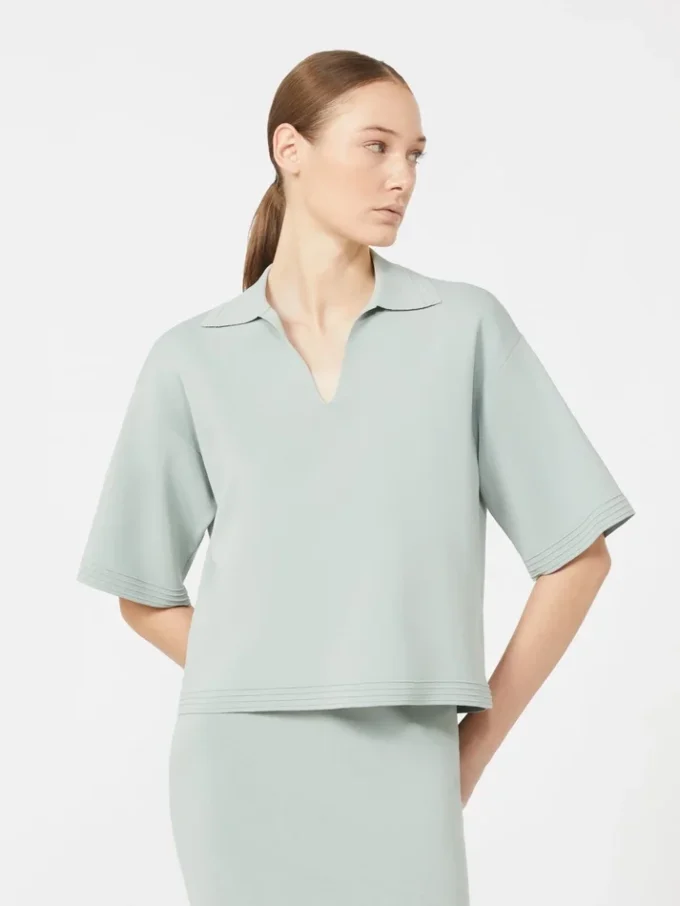 Camisola em fio de crepe de viscose, verde salva