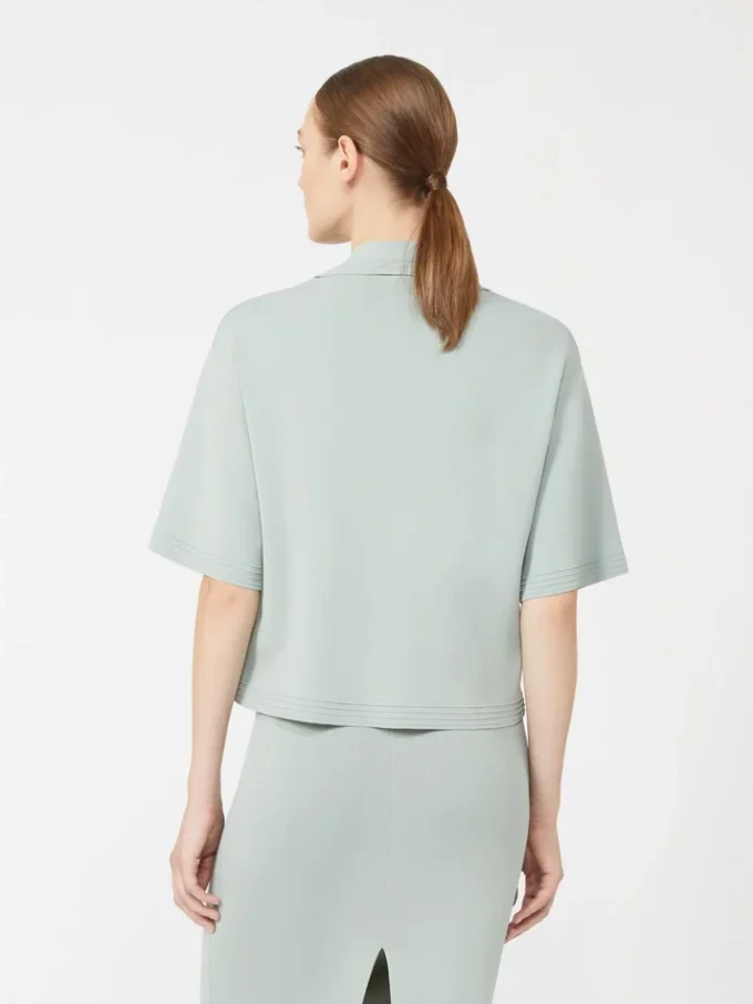 Camisola em fio de crepe de viscose, verde salva