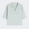 Camisola em fio de crepe de viscose, verde salva