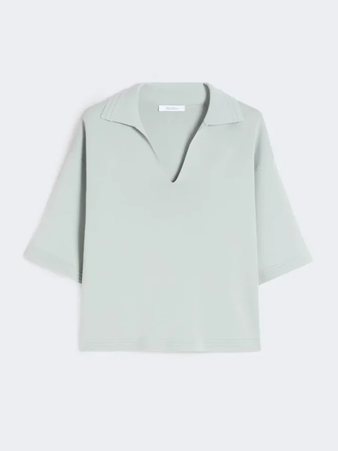 Camisola em fio de crepe de viscose, verde salva