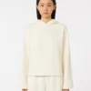 Camisola em jersey de algodão, marfim Camisola em jersey de algodão, marfim