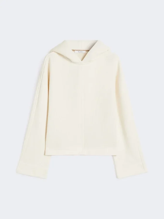 Camisola em jersey de algodão, marfim Camisola em jersey de algodão, marfim