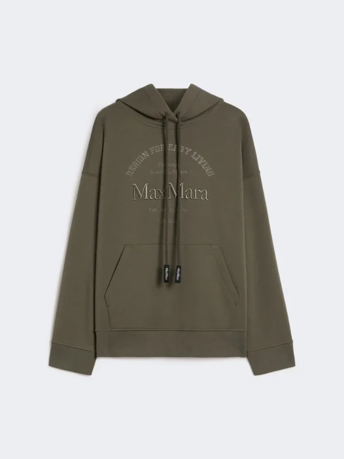 Camisola em jersey de algodão técnico, cor cáqui Camisola em jersey de algodão técnico, cor cáqui