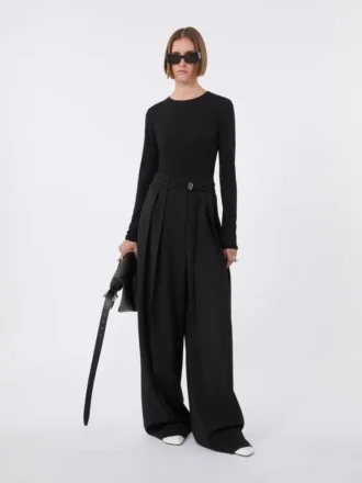Camisola justa em jersey, preta