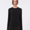 Camisola justa em jersey, preta Camisola justa em jersey, preta