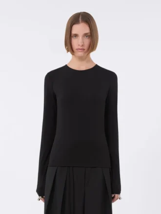 Camisola justa em jersey, preta