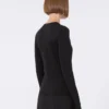 Camisola justa em jersey, preta Camisola justa em jersey, preta