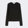 Camisola justa em jersey, preta Camisola justa em jersey, preta