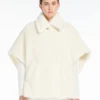 Capa em tecido de alpaca e lã teddy, branco óptico Capa em tecido de alpaca e lã teddy, branco óptico