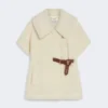 Capa em tecido de alpaca e lã teddy, branco óptico Capa em tecido de alpaca e lã teddy, branco óptico