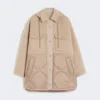 Casaco acolchoado em lã e nylon reversível, cor camelo Casaco acolchoado em lã e nylon reversível, cor camelo