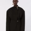 Casaco bomber oversized em algodão, preto
