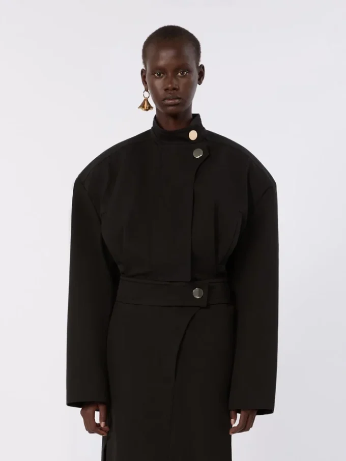 Casaco bomber oversized em algodão, preto