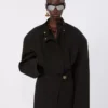 Casaco bomber oversized em algodão, preto