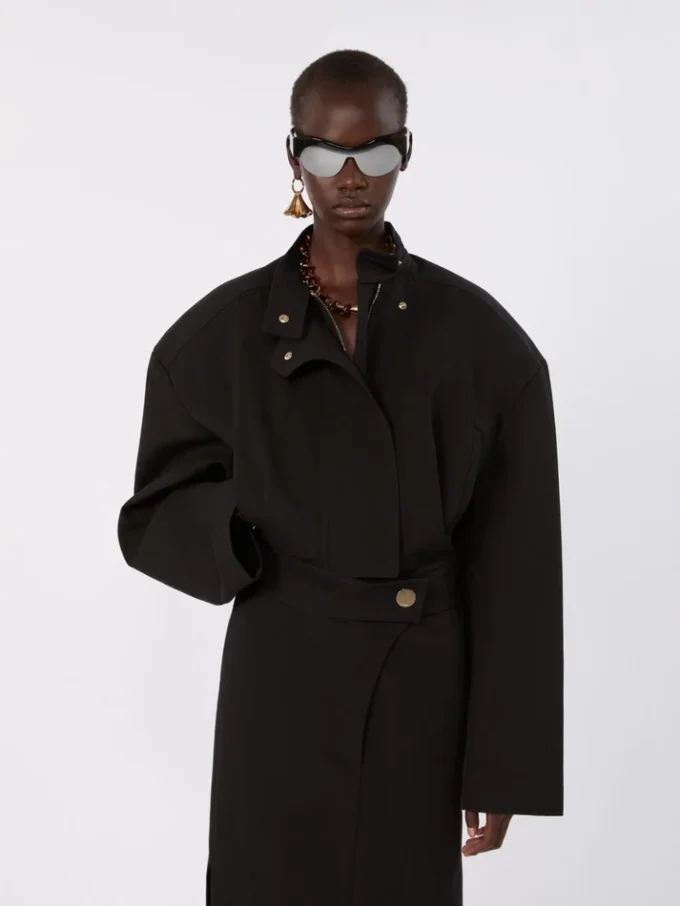 Casaco bomber oversized em algodão, preto