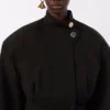 Casaco bomber oversized em algodão, preto