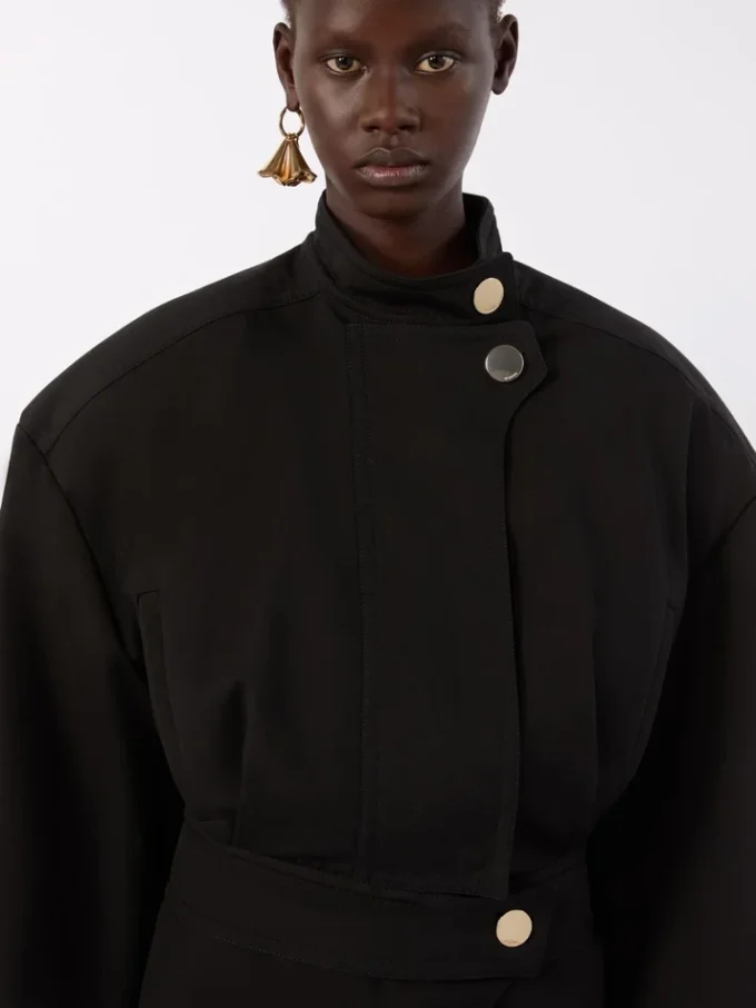 Casaco bomber oversized em algodão, preto