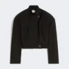 Casaco bomber oversized em algodão, preto