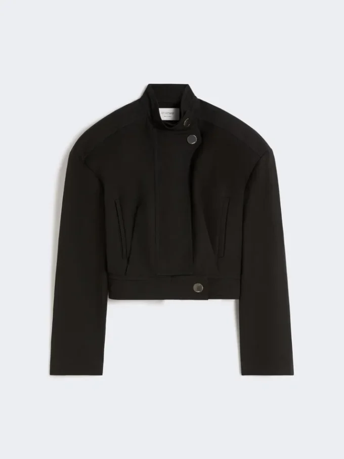 Casaco bomber oversized em algodão, preto