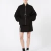Casaco bomber oversized em lã, preto Casaco bomber oversized em lã, preto