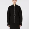 Casaco bomber oversized em lã, preto Casaco bomber oversized em lã, preto