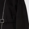 Casaco bomber oversized em lã, preto Casaco bomber oversized em lã, preto