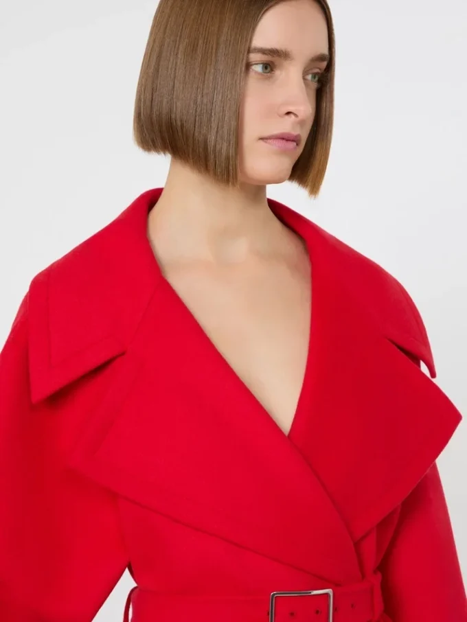 Casaco curto de lã, vermelho Casaco curto de lã, vermelho