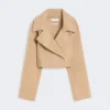 Casaco curto de Pure Wool, cor caramelo Casaco curto de Pure Wool, cor caramelo