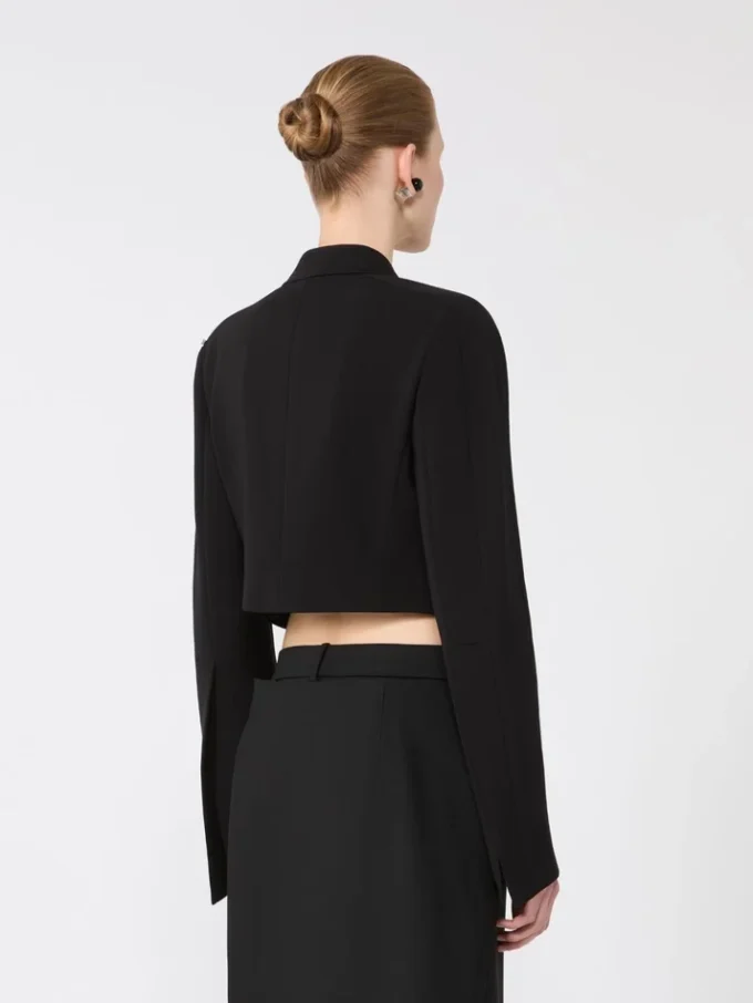 Casaco curto em jersey, preto Casaco curto em jersey, preto