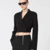 Casaco curto em jersey, preto Casaco curto em jersey, preto