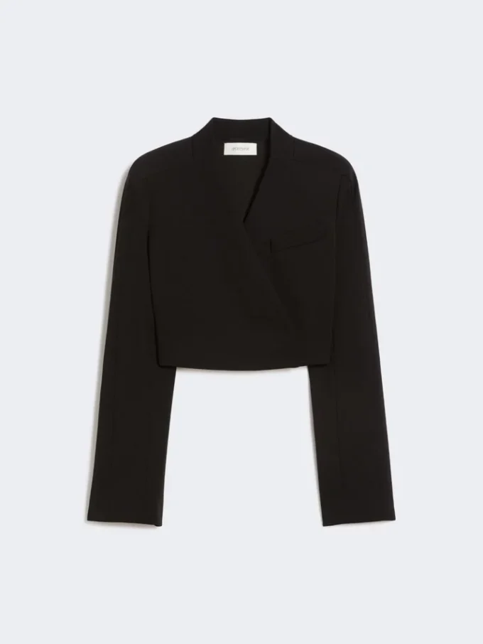 Casaco curto em jersey, preto Casaco curto em jersey, preto