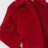 Casaco curto estilo teddy em alpaca e lã, vermelho Casaco curto estilo teddy em alpaca e lã, vermelho