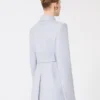 Casaco de camisa justo em gabardine, cinzento médio