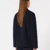 Casaco de crepe de viscose com botões duplos, azul ultramar Casaco de crepe de viscose com botões duplos, azul ultramar