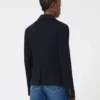 Casaco de jersey piqué de botões simples, azul-marinho Casaco de jersey piqué de botões simples, azul-marinho