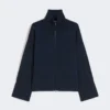 Casaco de malha em crepe de viscose, azul ultramar Casaco de malha em crepe de viscose, azul ultramar