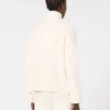Casaco de malha em crepe de viscose, cor marfim Casaco de malha em crepe de viscose, cor marfim