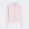 Casaco de malha feminino em lã, rosa Casaco de malha feminino em lã, rosa