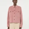 Casaco de mistura de lã dupla face, rosa antigo Casaco de mistura de lã dupla face, rosa antigo